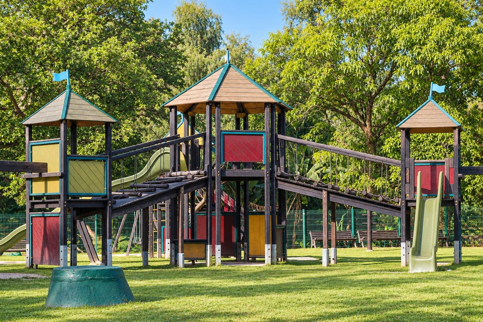 Kinderspielplatz in einem Park in Coín