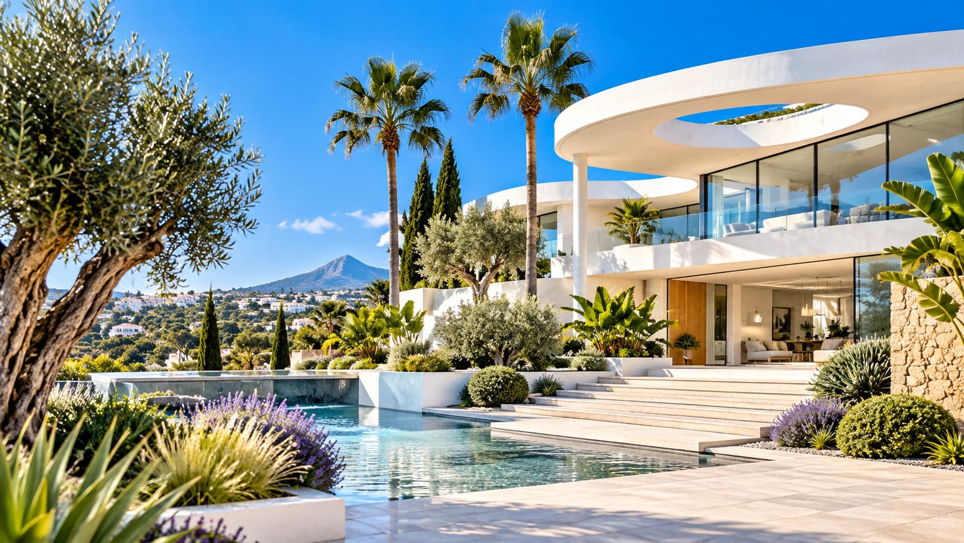 Moderne Luxusvilla mit Pool und Bergblick an der Costa del Sol